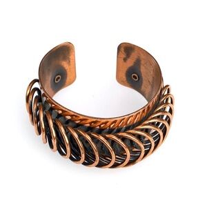 Renoir Vintage Copper and Black Spiral Cuff Bracelet